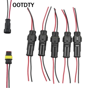 

5 X 2 Pin Way Car Auto Waterproof Electrical Connector Plug Socket Wire Kit New
