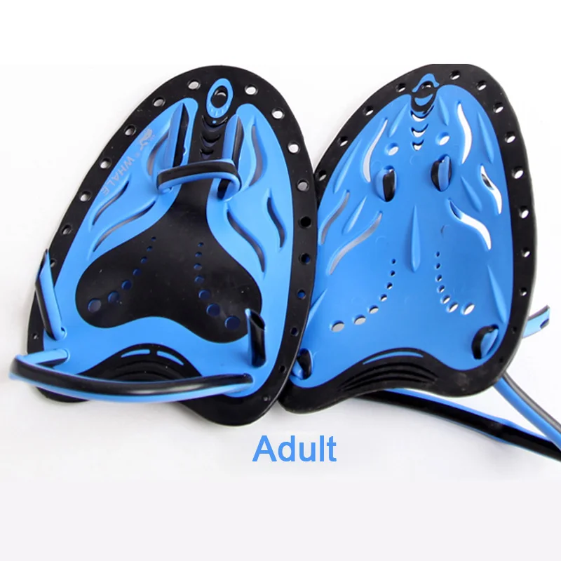 Профессиональные плавники для плавания, регулируемые силиконовые перчатки для обучения, перчатки для начинающих, ласты для взрослых и детей - Цвет: Blue Adult