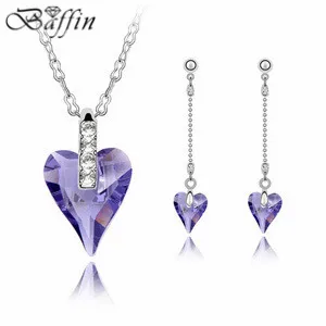 

Fashion Jewelry sets Heart Necklace Dangle Earrings Made With SWAROVSKI Elements Crystals from SWAROVSKI for Women Engagement