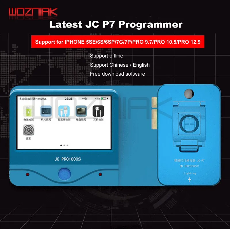 Skup JC Pro1000S JC P7 PCIE NAND programator 32 64 bitowy dysk twardy SN czytaj narzędzie do iphone a 7 7 P 6 6S 6P 6SP 5 4 wszystkie naprawy ipada