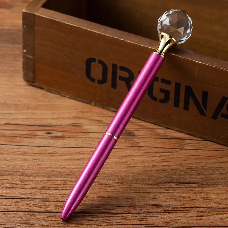 Kawaii Хрустальная шариковая ручка Модная девушка в форме капли карат с крупным бриллиантом металлическая ручка материал Escolar Bolis Escolares School - Цвет: 5