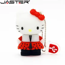 JASTER милый hello kitty Usb флеш-накопитель, флеш-накопитель, 4 ГБ, 8 ГБ, 16 ГБ, 32 ГБ, 64 ГБ, мультяшный U диск, флеш-карта, карта памяти, подарок