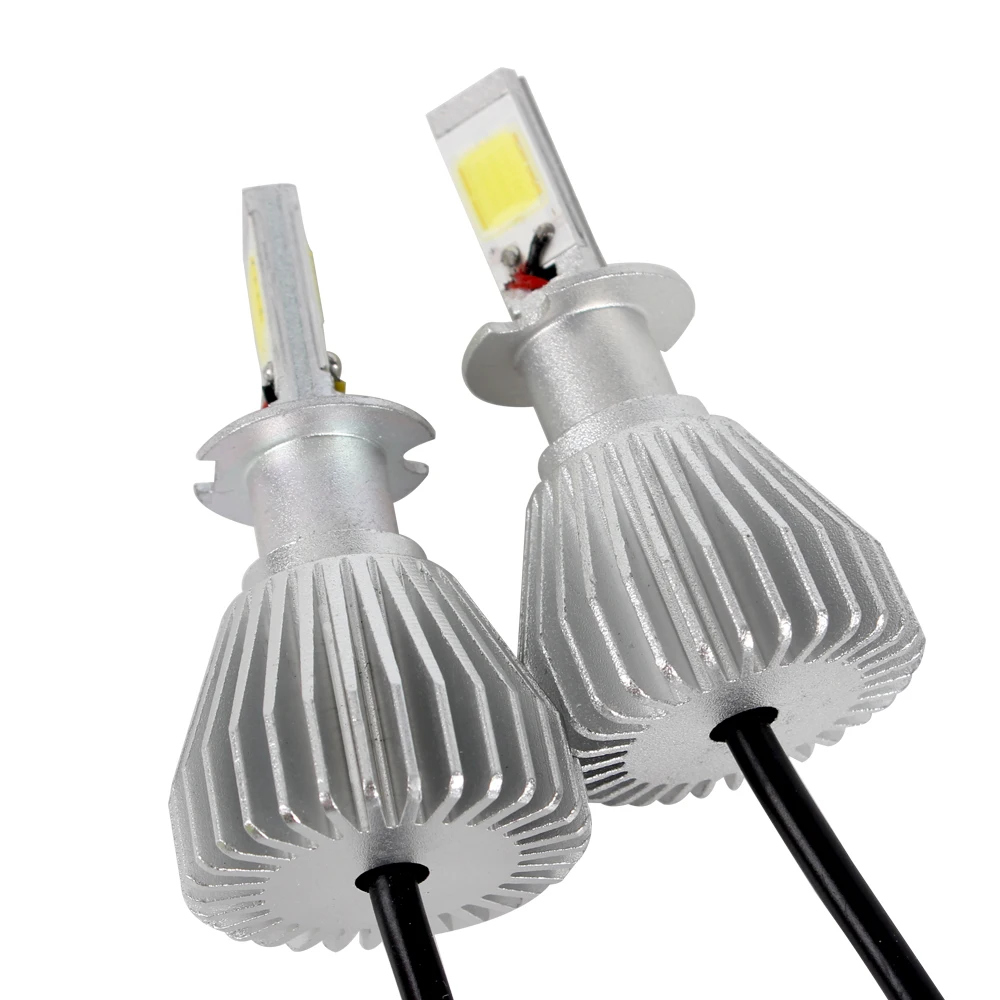 

2pcs Conversion Light H3 Head Light COB C6 series High Quality Car LED Headlight Headlamp All In One 4400LM 12V 6000K
