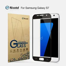 Nicotd 2.5D Full Cover Tempered Glass For Samsung S7 G9300 G930F G930FD G930W8 5.1″ Anti-Shock Toughened Screen Protector Film