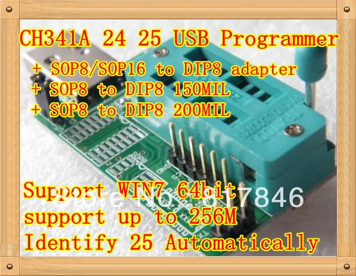 

Free shipping Bios Board MX25L6405 W25Q64 USB Programmer LCD Burner CH341A Progammer for 24 25 Series+3 IC adapter Socket SOP8