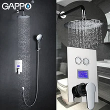 GAPPOSanitary Ware, термостатический смеситель для душа, смеситель для ванной комнаты, настенный душевой кран, хромированный ЖК-дисплей, диатомит для ванны