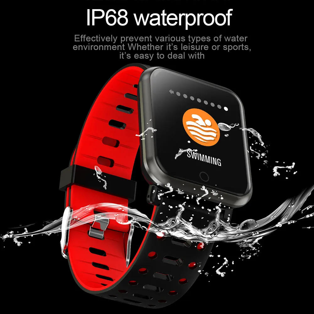 Bluetooth дышащий экран SmartWatch Браслет большой экран сообщение Bluetooth IP67 Водонепроницаемый поддержка для измерения пульса