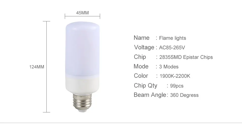 E14 E27 ампулы светодиодный пламени лампы 3 режима 85-265 В светодиодный диода динамический эффект пламени лампы E12 E26 b22 Винтаж свечах