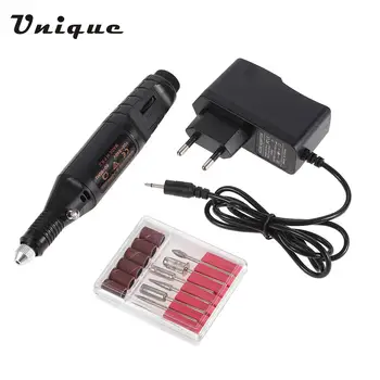 

1set 6bits Nail Drill Pedicure & Manicure Machine Electric Nail File Pen Pedicure File Polish Shape Tool EU Plug