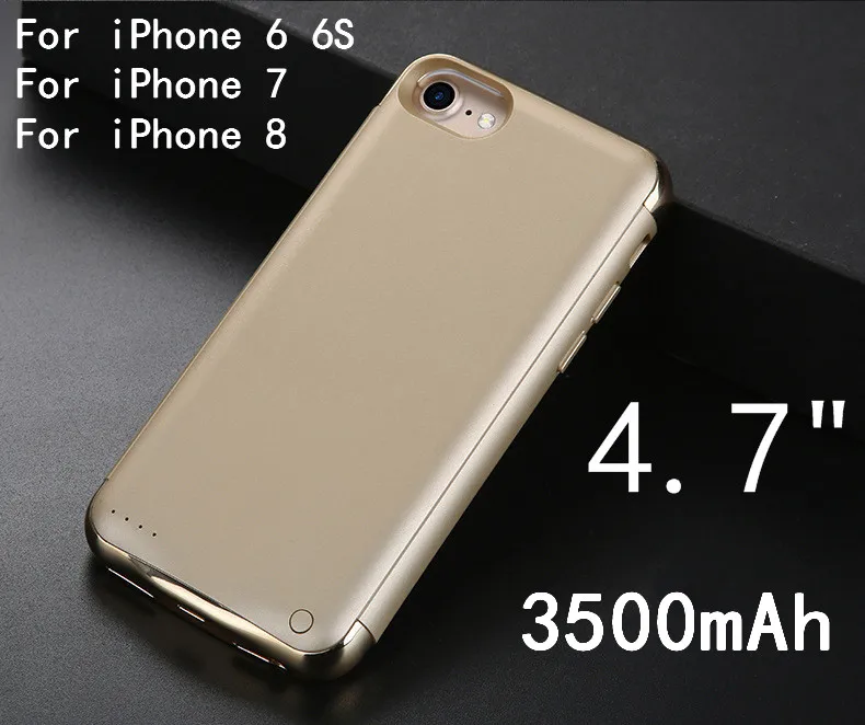Тонкая батарея Зарядное устройство чехол для iphone 6 6 S Plus ультра тонкий матовый покрытие ударопрочный внешний аккумулятор чехол для iphone 7 8 Plus задняя крышка - Цвет: I7-Gold
