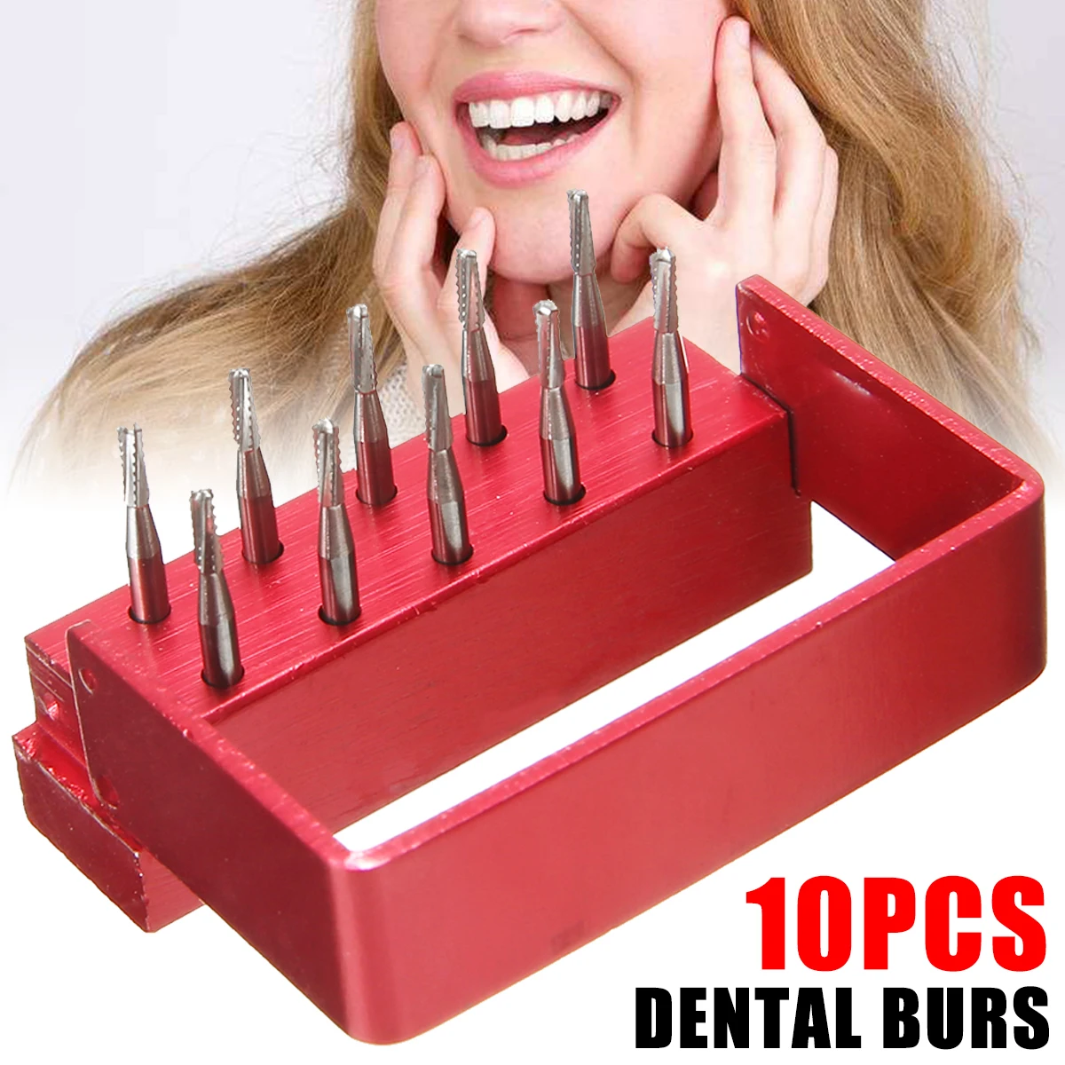 10pcs/Set High Speed Dental Tungsten Steel Bur Crown Metal Cutting Burs for Polishing Dental Lab Burs FG-1957