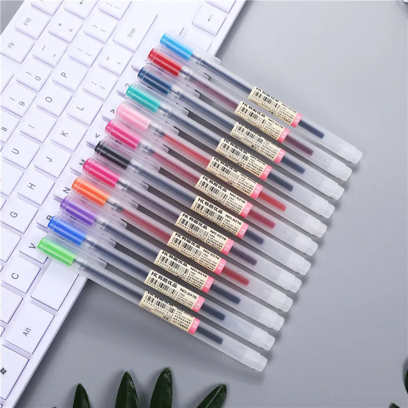 12Pcs/Set Novelty Gel Pen 0.5mm Colour Ink Pens Marker Writing Stationery Style School Office