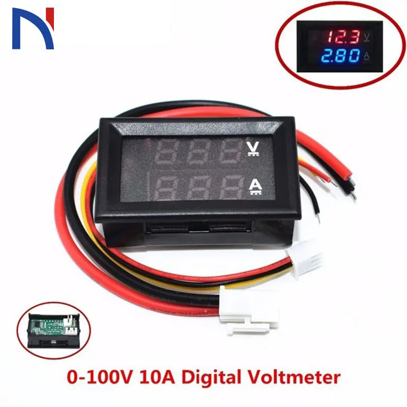 

Dc 0-100v 10a Digital Voltmeter Ammeter Dual Display Voltage Detector Current Meter Panel Amp Volt Gauge