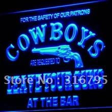 I783 ковбои оставьте Пистолеты пивной бар светодиодный знак неонового света на/выключения 20+ Цвета 5 размеров