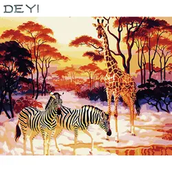 40*50 см картина маслом руки зебра и жираф Декоративные белье живописи оформлена зеркала настенные Art для Гостиная 4050333