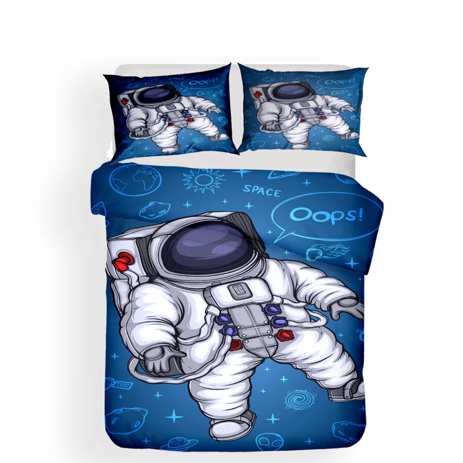 HELENGILI 3D постельное белье набор астронавт принт пододеяльник набор реалистичные постельное белье с наволочкой набор домашнего текстиля# SG-06