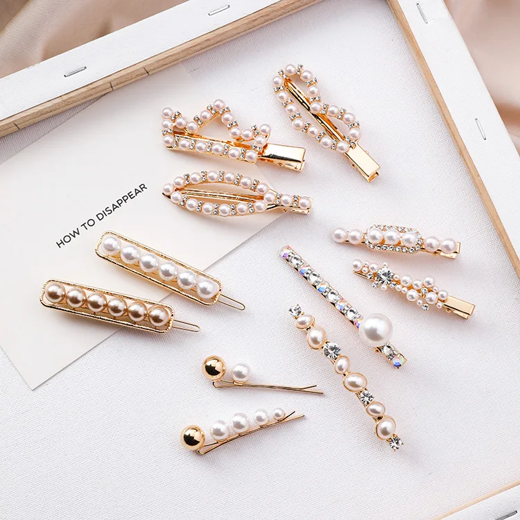 

Lovely Crown Heart Bow Tie Pearl Hair Clips Shiny Hairpin For Hair Beauty Tools Hair Accessories