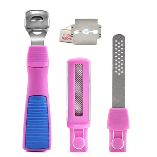 Pink Callus Corn Hard Skin Remover Shaver Foot Pedicure Kit Feet