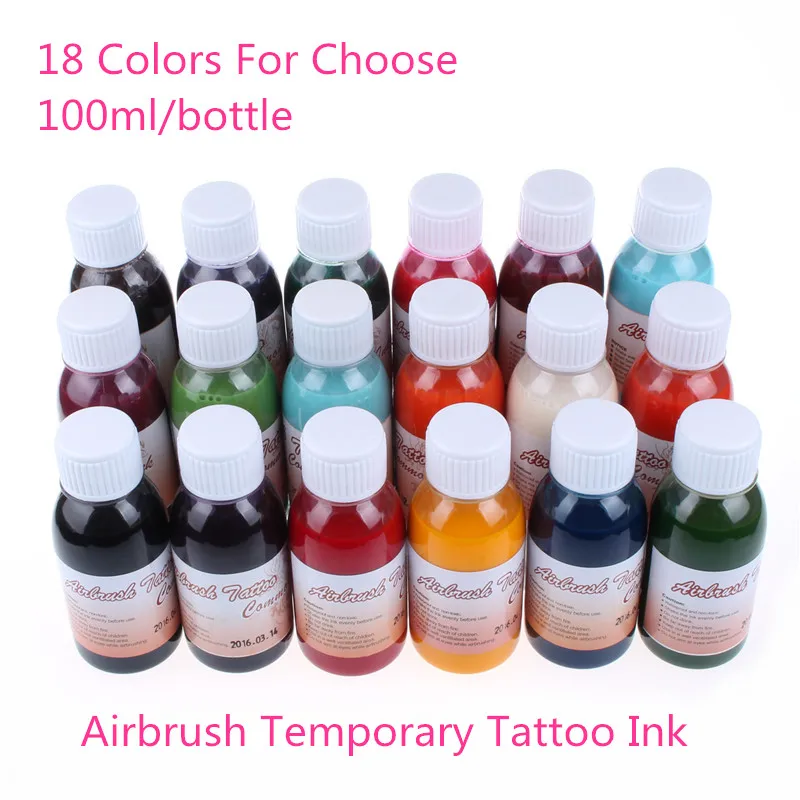 5 bouteilles/pack aérographe tatouage temporaire encre commune noir