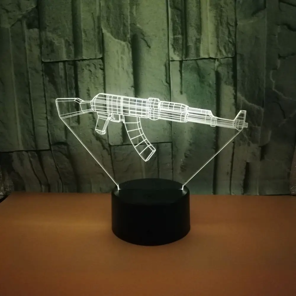 3d-ночник в форме пистолета с питанием от Usb цветная светодиодная визуальная