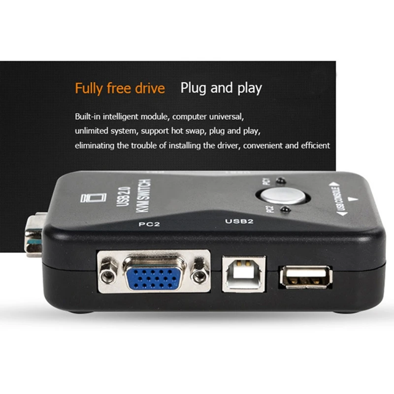 Usb 2,0 Kvm переключатель 2 порта Usb коммутатор 1920*1440 Vga переключатель SVGA разветвитель коробка для обмена компьютером монитор клавиатура