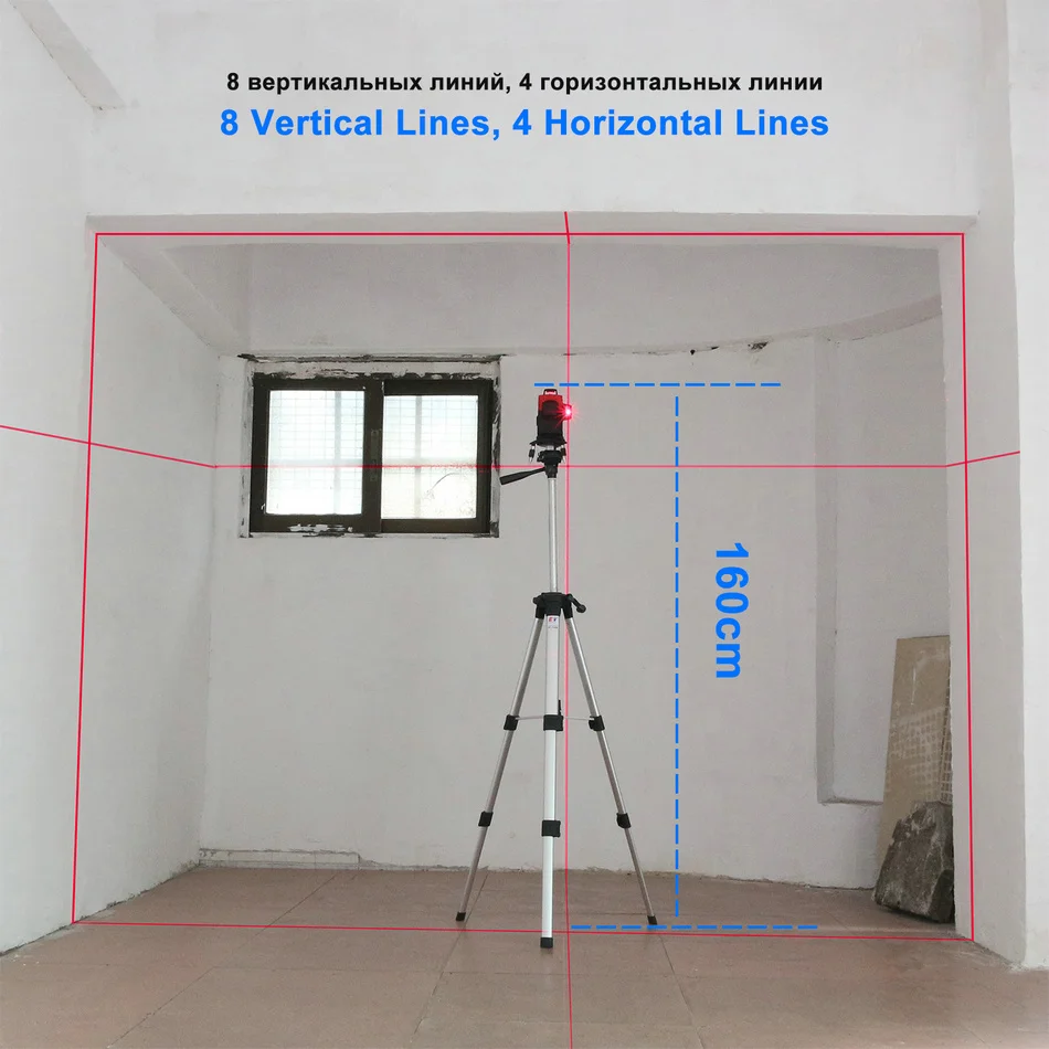 Kaitian Nivel лазерный нивелир Штатив Профессиональный самонивелирующийся горизонтальный и вертикальный мощный 360 Кронштейн Красный 3D лазеры линия и приемник