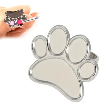 

Finger Ring Nail Art Mixing Palette Nail Pen Ring Palette Five Discs Small Pedal Finger Paint Plate Metal Nail Art Tools
