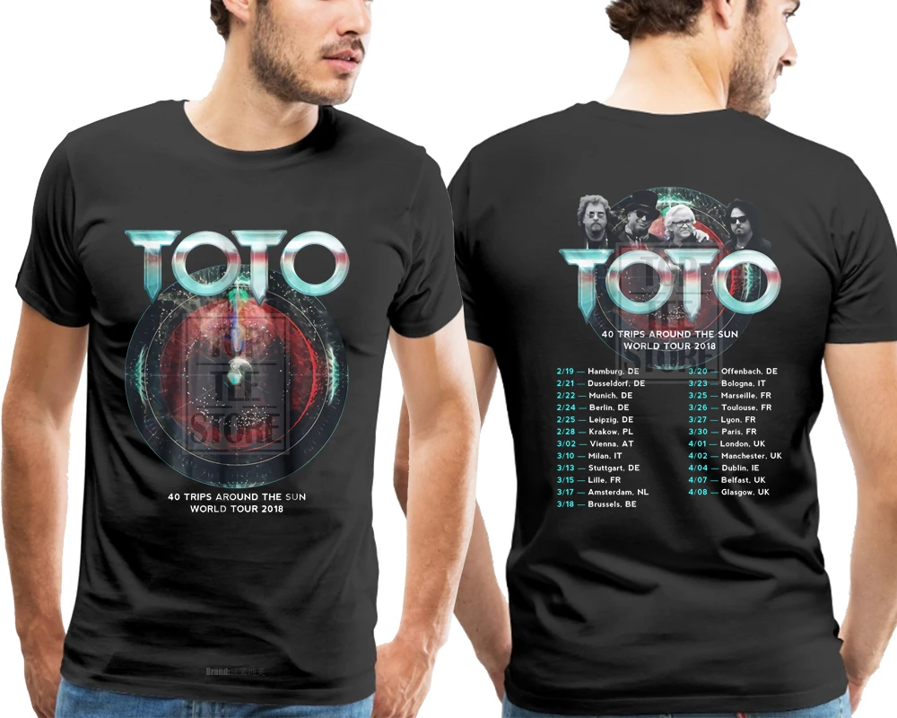 

New Toto 40 Trips Around The Sun World Tour 2018 T Shirt Black S 4xl T Shirt Mens Fashion Men