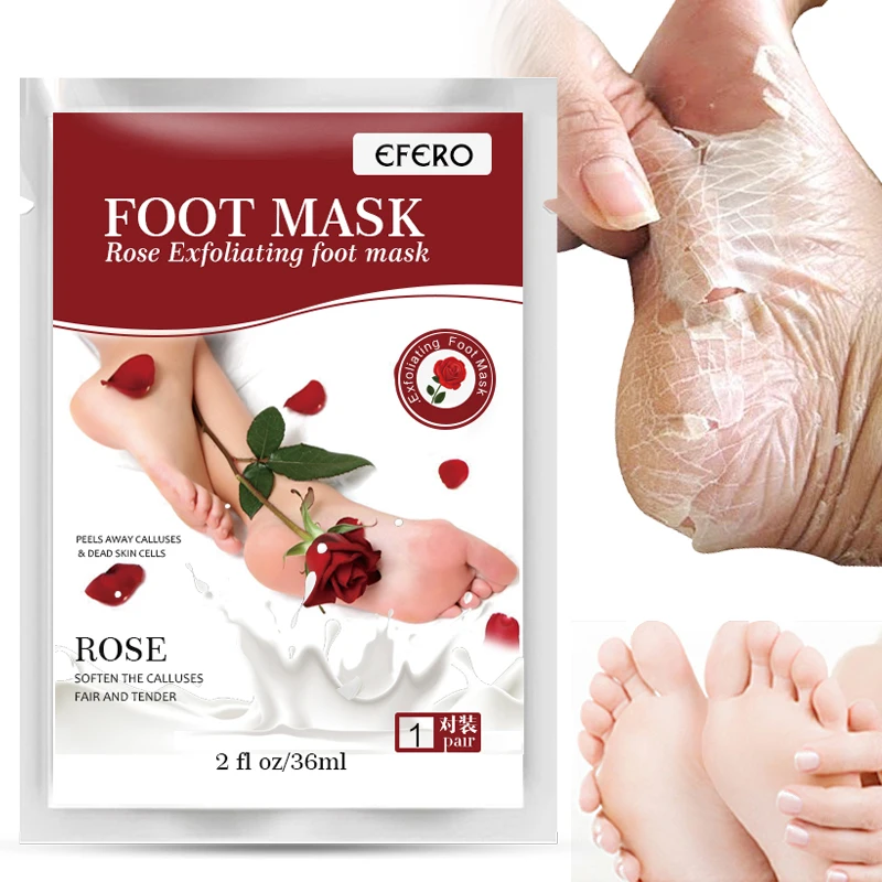 3 упаковки = 6 шт. EFERO Rose Essence отшелушивающая маска для ног носки для педикюра маска для ног пилинг омертвевшей кожи маски для ног педикюрные носки