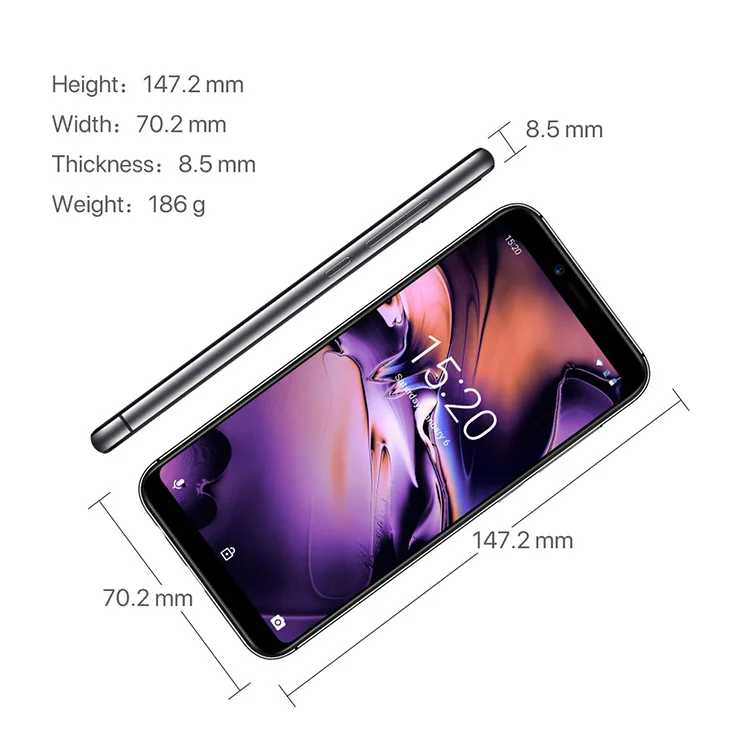 UMIDIGI UMI A3 2GB RAM 16GB ROM MTK6739 1.5GHz Quad Core 5.5 Inch HD+ Full Screen Dual Camera Android 8.1 4G LTE Smartphone
