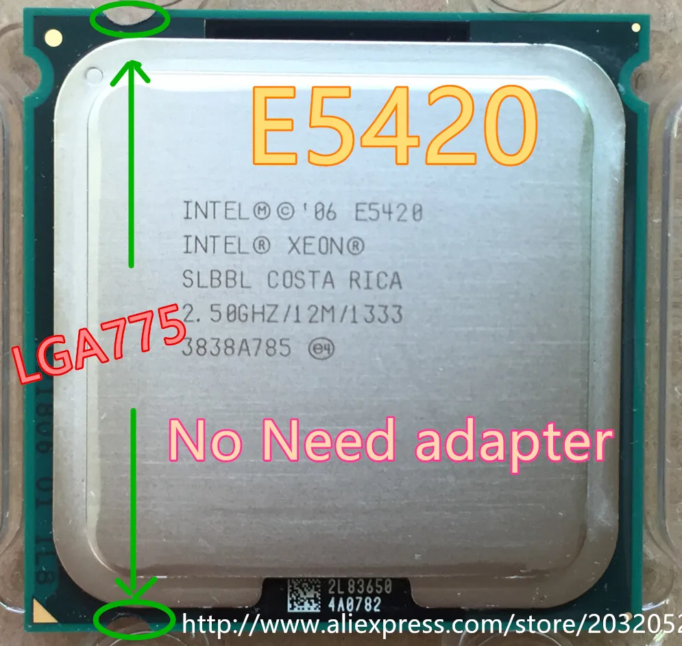 

Intel Xeon E5420 2.5GHz/12M/1333Mhz/80W Processor equal to Core 2 Quad Q6600 Q9300 CPU can work LGA 775