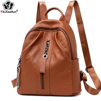 

Casual Backpack For Ladies High Quality Leather Backpack Women Shoulder Bag Female Large Capacity School Bags For Teenage Girls