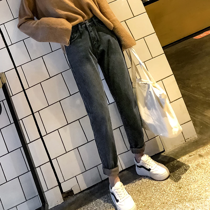 2019 Spring Harem Pants Woman Jeans Straight Gray Mom Jeans High Waist Women's Denim Pants Boyfriend Jeans For Women 2019 Spring Harem Pants Woman Jeans Straight Gray Mom Jeans High Waist Women's Denim Pants Boyfriend Jeans For Women