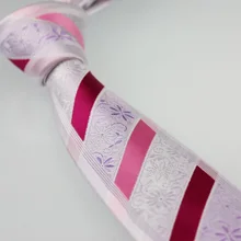 Мужские галстуки для костюма дизайн белая граница розовый с розовым красным диагональные полосы серебро/фиолетовый цветочный шейный платок строгий галстук 7,5 см галстук