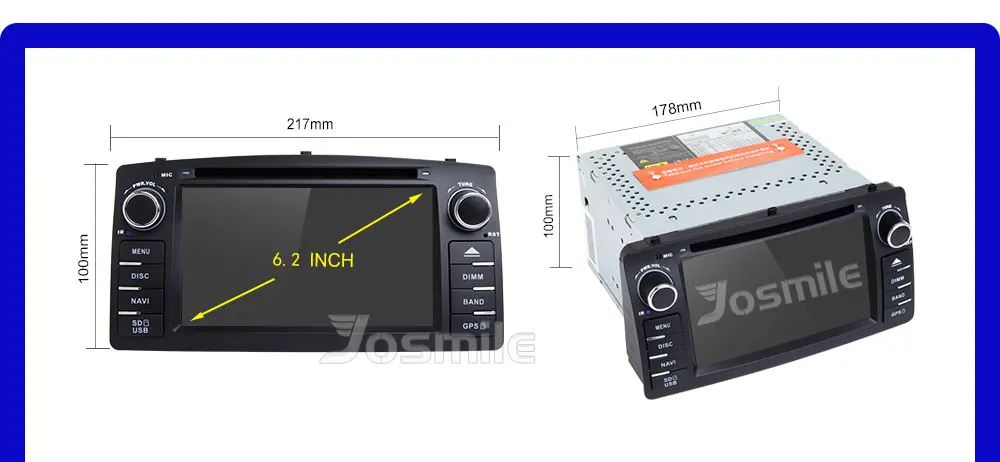 Sale Josmile 2 Din Car DVD Player For Toyota Corolla E120 BYD F3 2000 2005 2006 Radio Multimedia Head Unit Stereo GPSNavigation Audio 16