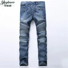 Europäischen Amerikanischen Stil 2017 männer slim jeans denim-hosen jeans mode marke luxus Gerade blau punk schlanke männer jeans für