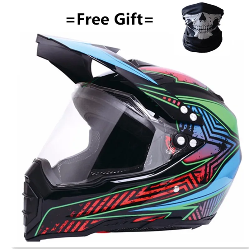 BYE New Motorcycle Helmet Men Full Face Helmet Moto Riding ABS Material Adventure Motocross Helmet Motorbike DOT Certification - Цвет: star-clear