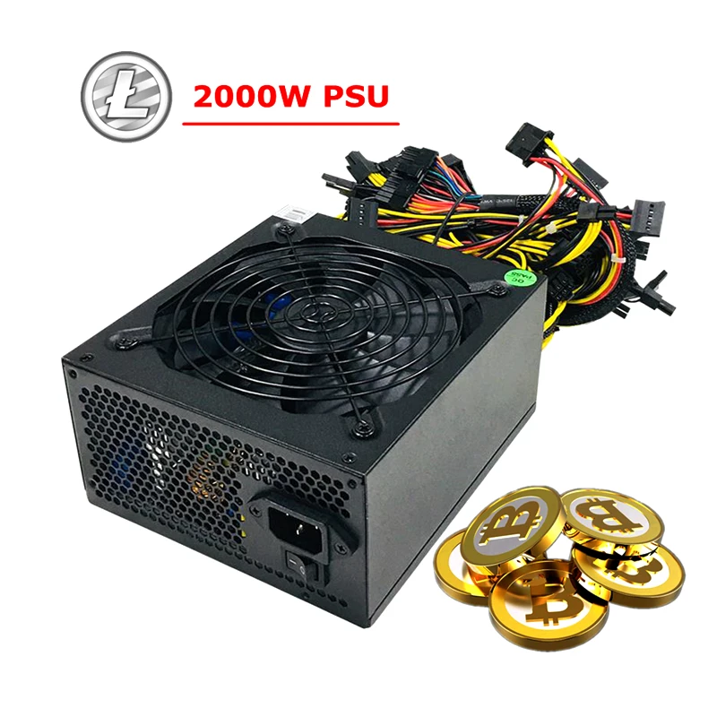 Power Supply 2000W Mining Rig ATX Eth Miner Source Computer Graphics Use For rx 470 480 570 580 GTX 1060 1070 1080 8 Video Card