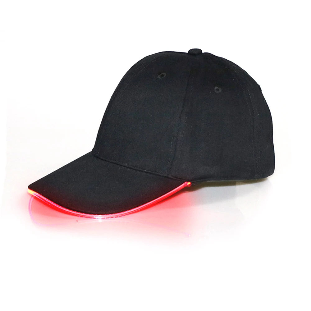 Ультра яркий светодиодный унисекс бейсболка с подсветкой 3 режима головной убор с подсветкой для вечерние хип-хоп Бег Охота бег - Цвет: Black Red Light