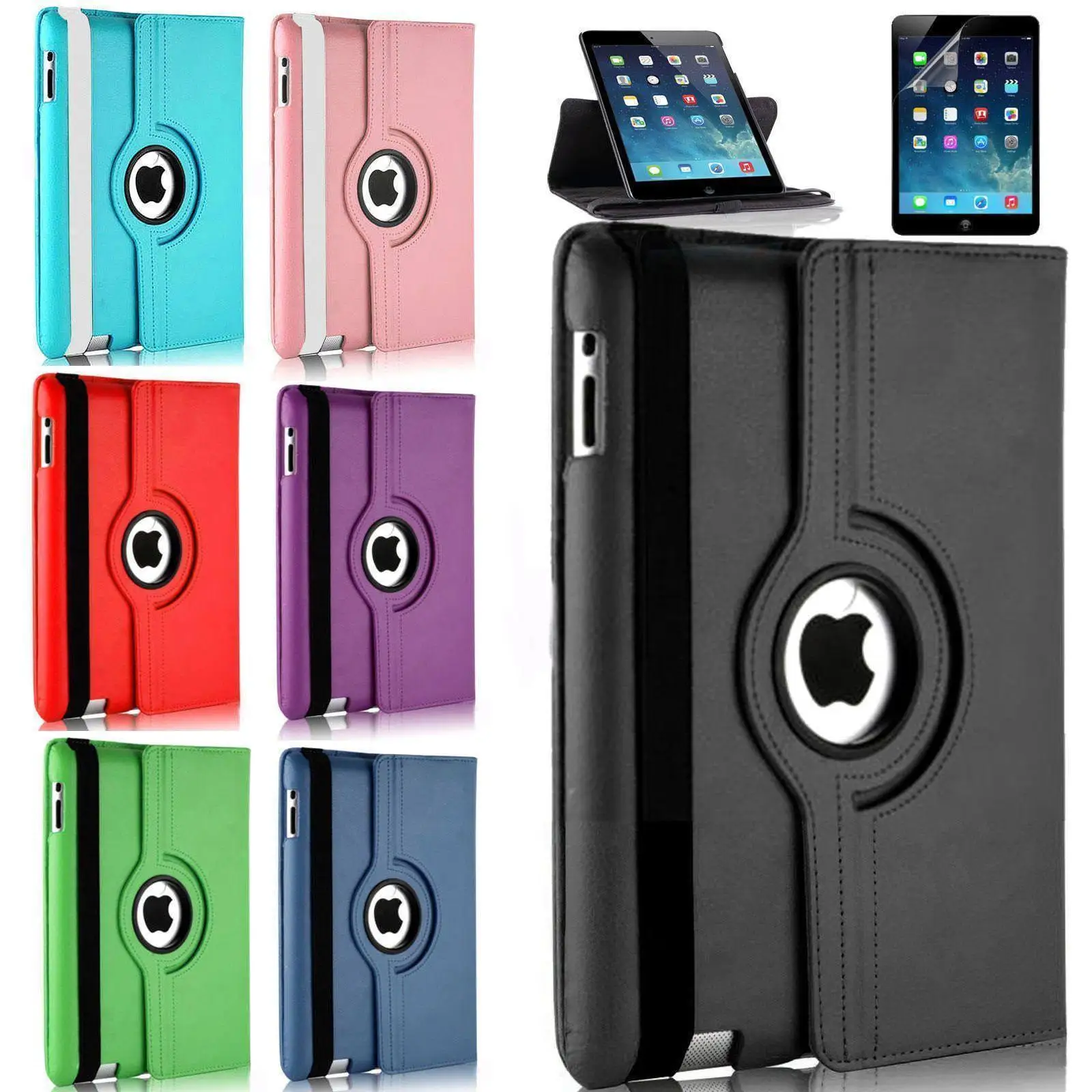 

Magnetic Rotate PU Leather Smart Wake/Sleep Stand Case Cover For iPad mini(A1432 1454 1455) mini 2(A1489 1490)mini 3(A1599 1600)