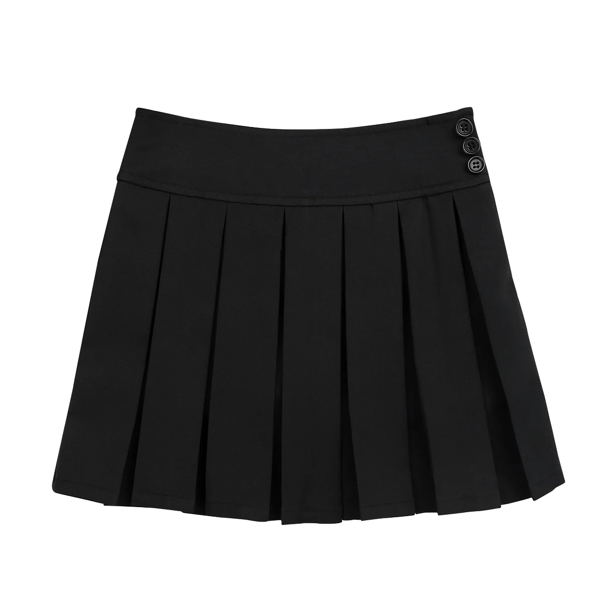 Iiniim Kinder Mädchen Schuluniform Plissee Side Zipper Buttons Roller Dance Rock mit Versteckte Shorts Schule Rock
