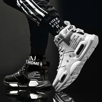 Degli uomini di Alta Top Sneakers In Pelle di Moda di Tendenza di Vendita Calda Confortevole Uomo Casual Scarpe Outdoor antiscivolo Traspirante Uomini scarpe