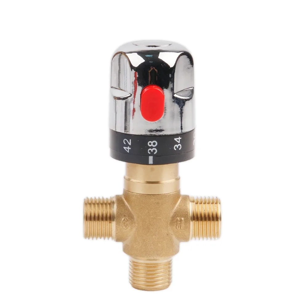 DN15(G1/2) Brass Thermostatic Mixing Valve Hot&Cold Water Shower Solar Water Heater Valve Water Temperature Thermostatic Mixer