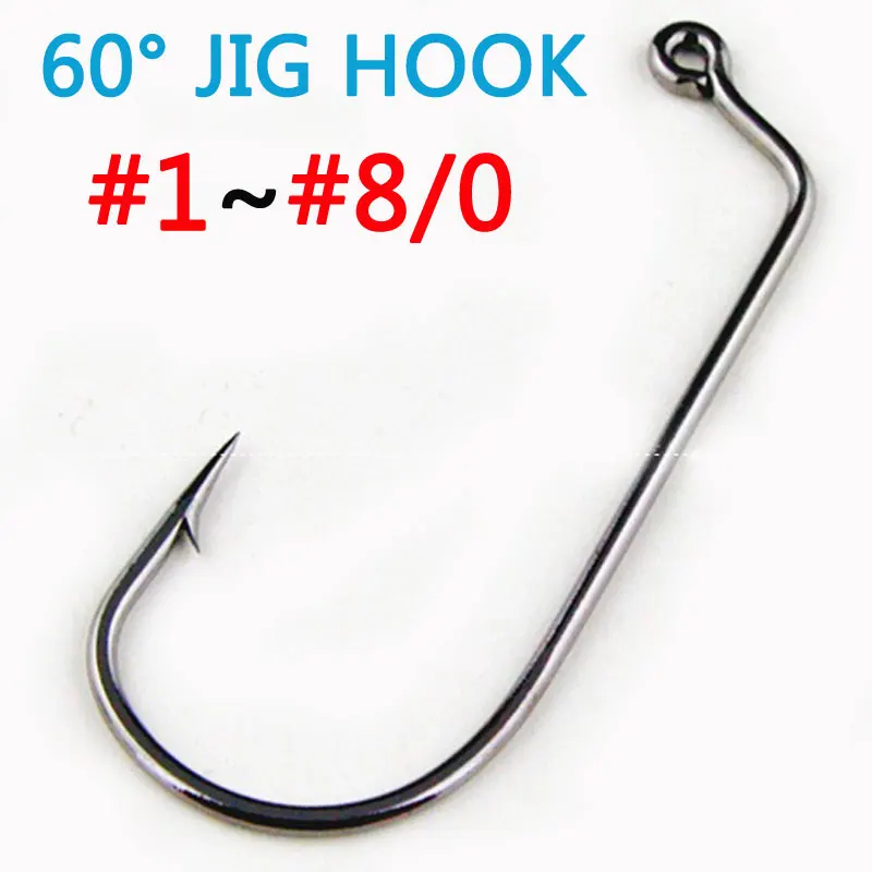 

[50PCS] Hight Carbon steel 60 degree jig hook Fishing Hooks 32786 Size #1 #1/0 #2/0 #3/0 #4/0 #5/0 #6/0 #7/0 #8/0