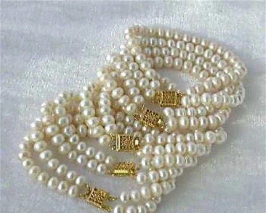 

New Wholesale 5PC 7-8mm White Akoya Cultured Pearl Bracelet 7.5" AS+SQ+A+S >>> -Top quality free shipping