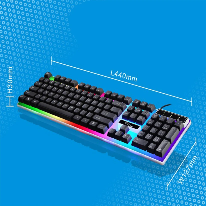 Клавиатура ZGB G21 проводная USB игровая мышь гибкая полихроматическая светодиодная