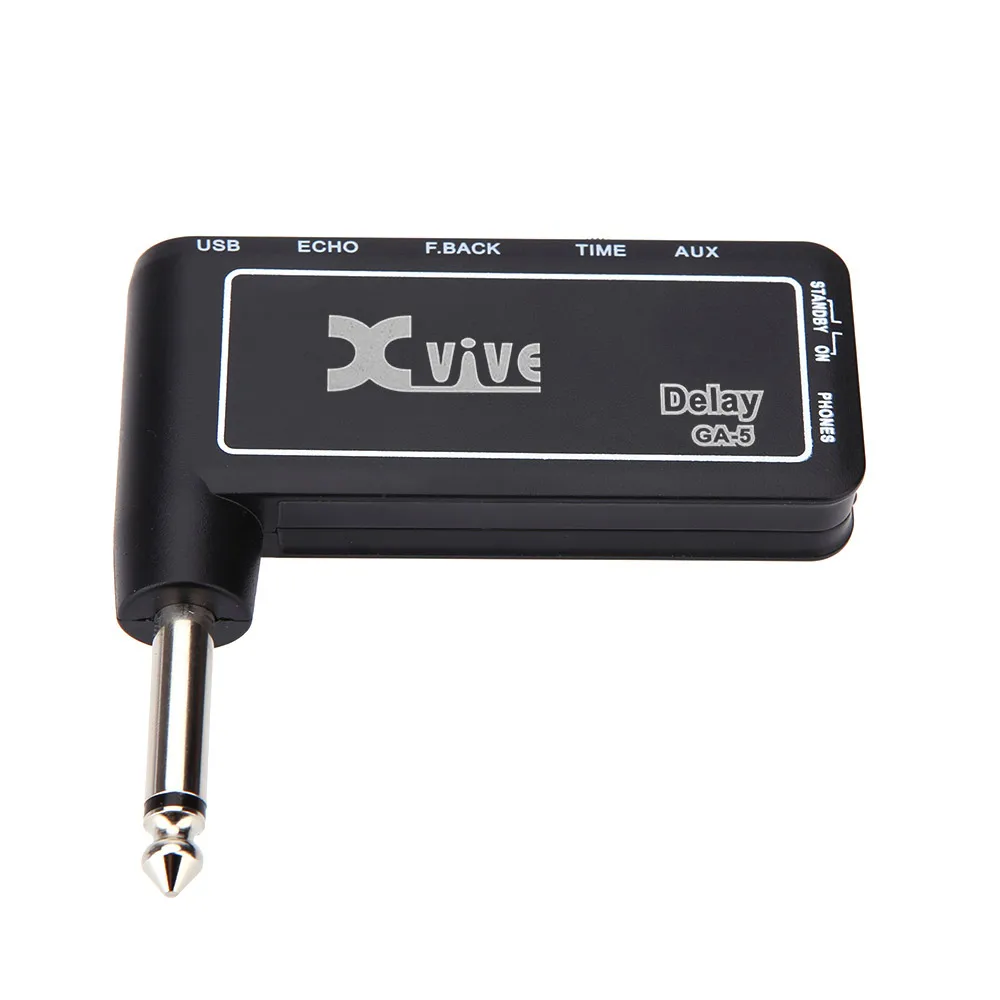Mini Rechargeable Electric Guitar Plug Headphone Amp Amplifier Digital Delay Effect Guitar Accessory