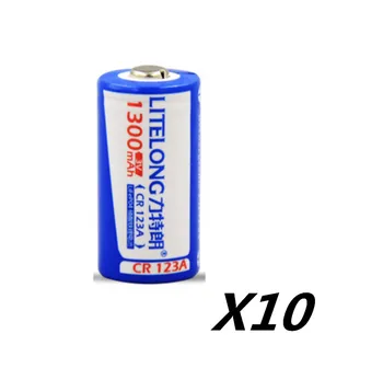 

Free shipping LITELONG 10PCS CR123A rechargeable lithium battery 3V CR17335 lithium camera battery 16340 battery 1300mah