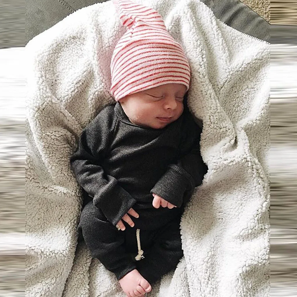 

6 Colors Baby Girl Boy Clothes Wholesale Dropshipping Newborn Solid Tops Pants Homewear Casual Sets 2Piece Outfit pajamas kit