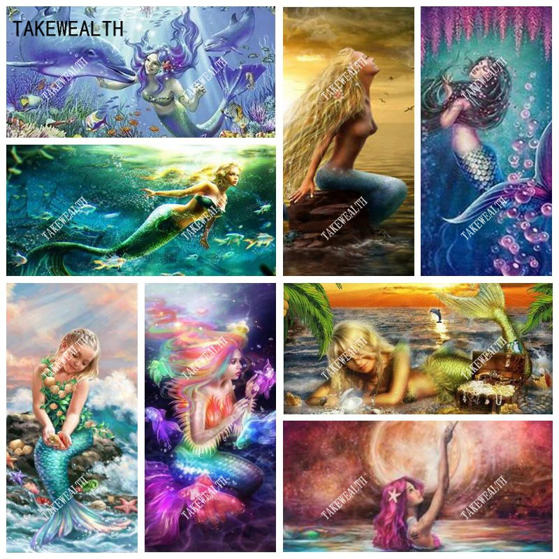 

5D DIY diamond embroidery Mermaid girl diamond painting Cross Stitch full square/Round drill Rhinestone mosaic home decoration
